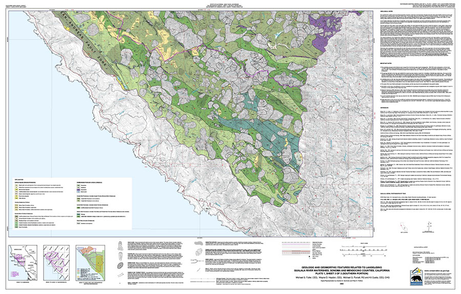 Thumbnail image: map of south Gualala River watershed