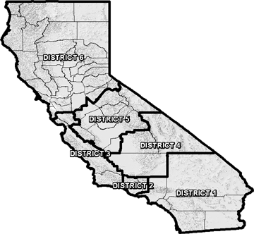 CA map of six DOGGR districts (historical)