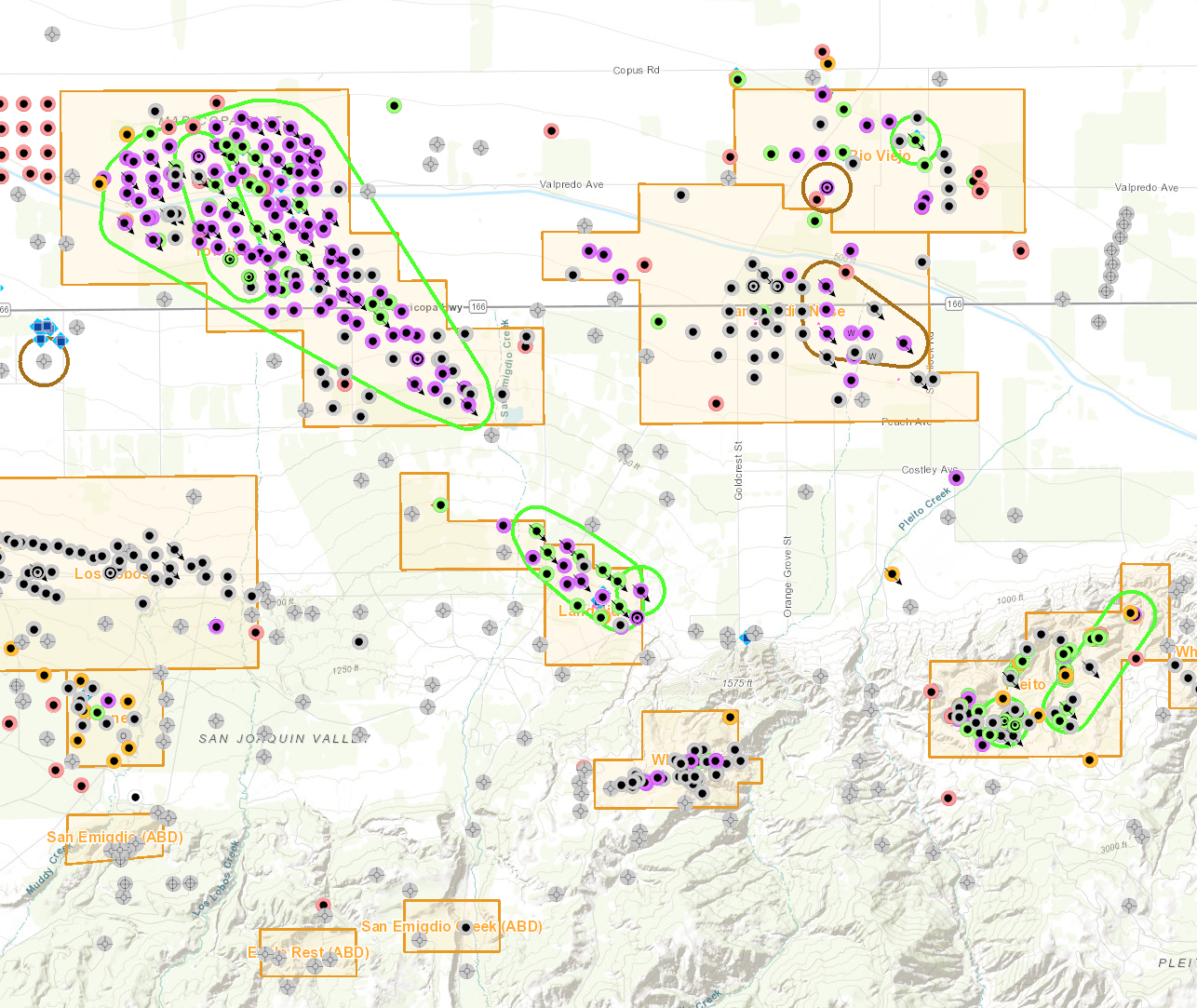 oil and gas well locations