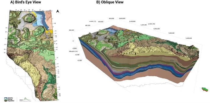 3D regional scale geological model.