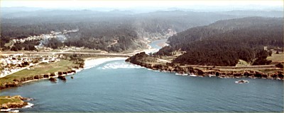 Albion River emptying into Pacific Ocean