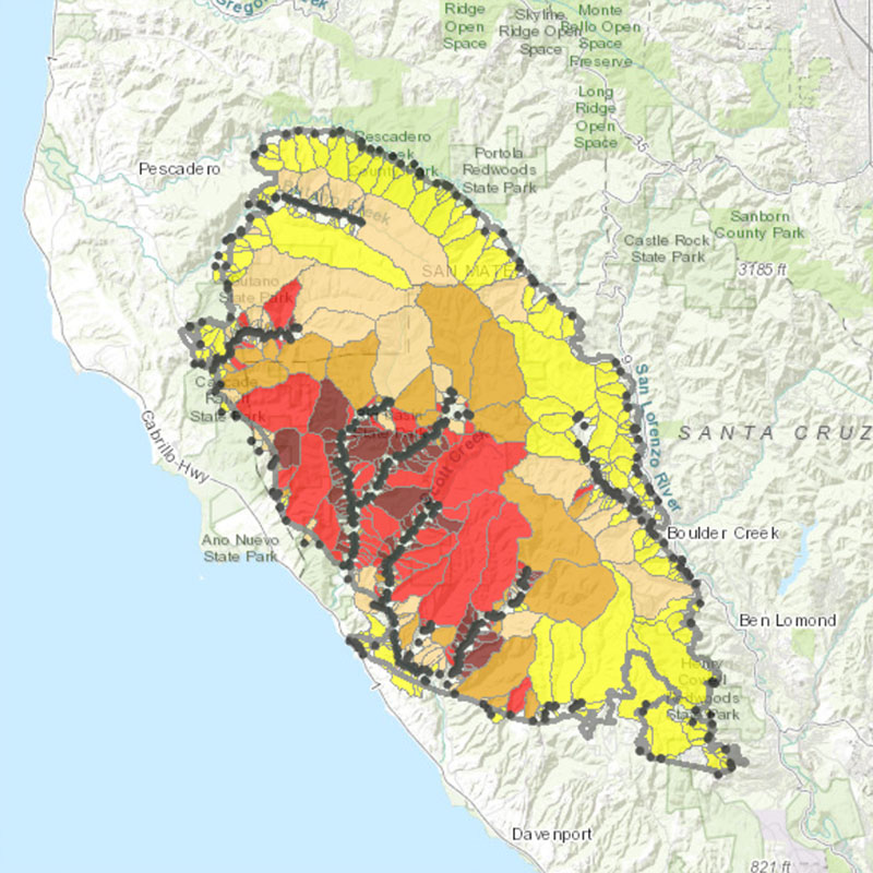 Map of the burn area.