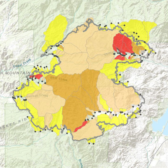 Map of the burn area.