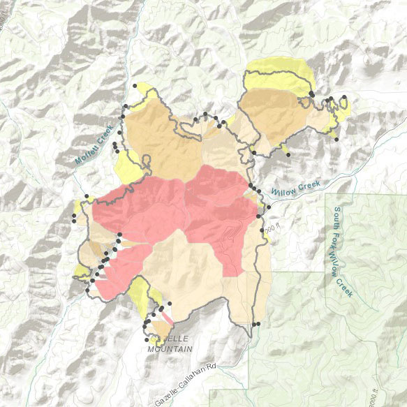 Map of the burn area.