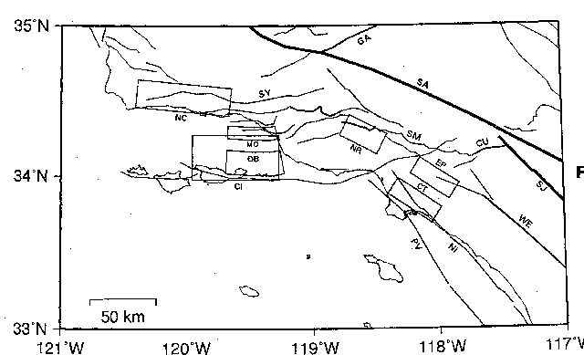 figure 3c. same as in fig 3a but enlarged to show detail in the los angeles area.