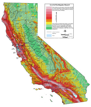 Earthquake Shaking Potential Map for California
