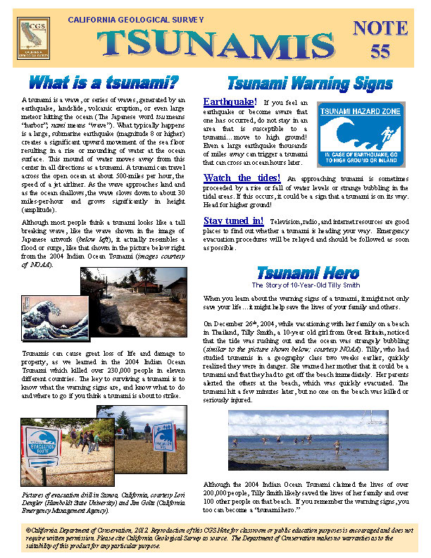 Tsunami Educational Materials and FAQs