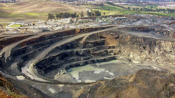 Large-scale mining pit.