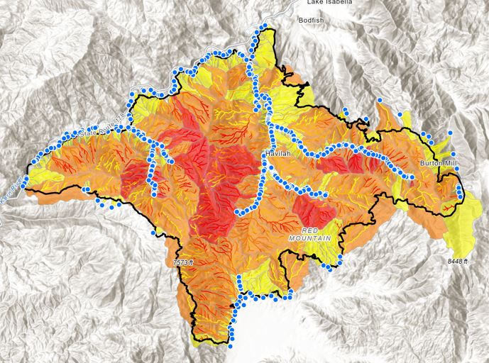Map of the burn area.