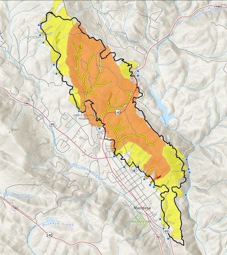 Map of the burn area.