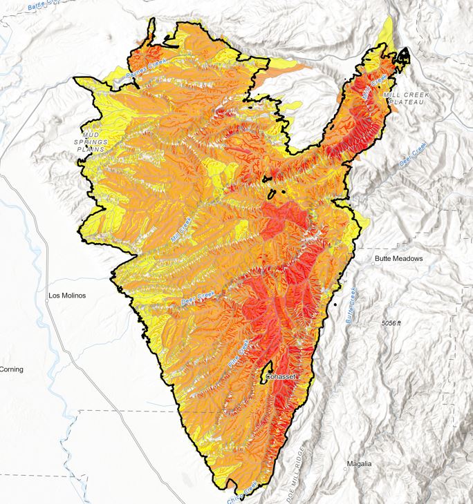 Map of the burn area.
