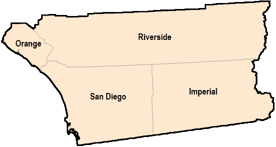 Zone 6 counties: Orange, Riverside, San Diego, Imperial