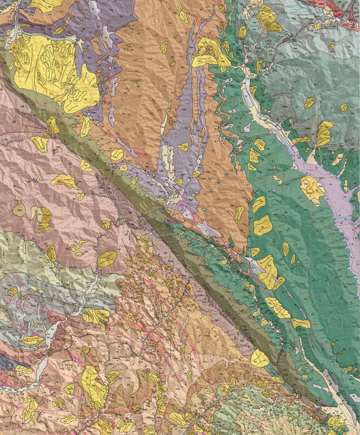 Decorative image showing a representative portion of a geologic map.