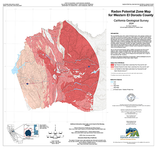Thumbnail image of SR 256 Plate 1, Radon Zone Map of Western El Dorado County