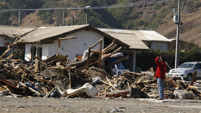 Tsunami debris in Iloca, Chile