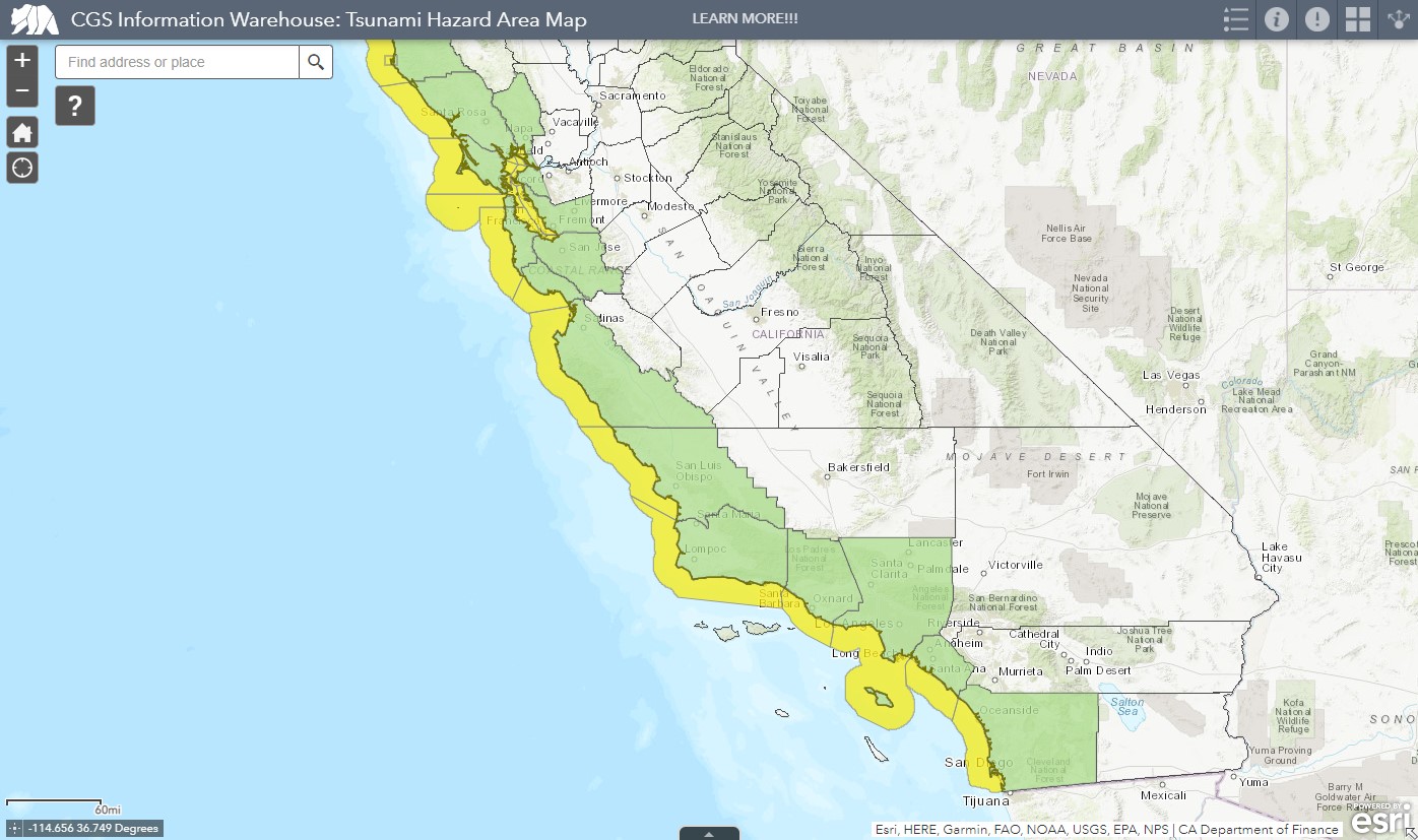 Decorative map of California