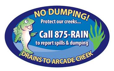 No dumping logo - water drains to creek