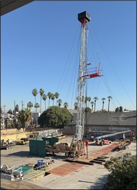 Aerial photo above depicts the work site conditions prior to the commencement of plug and abandonment operations