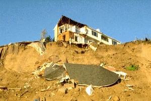 Landslide in Pacific Pallisades, Northridge Earthquake, 1994