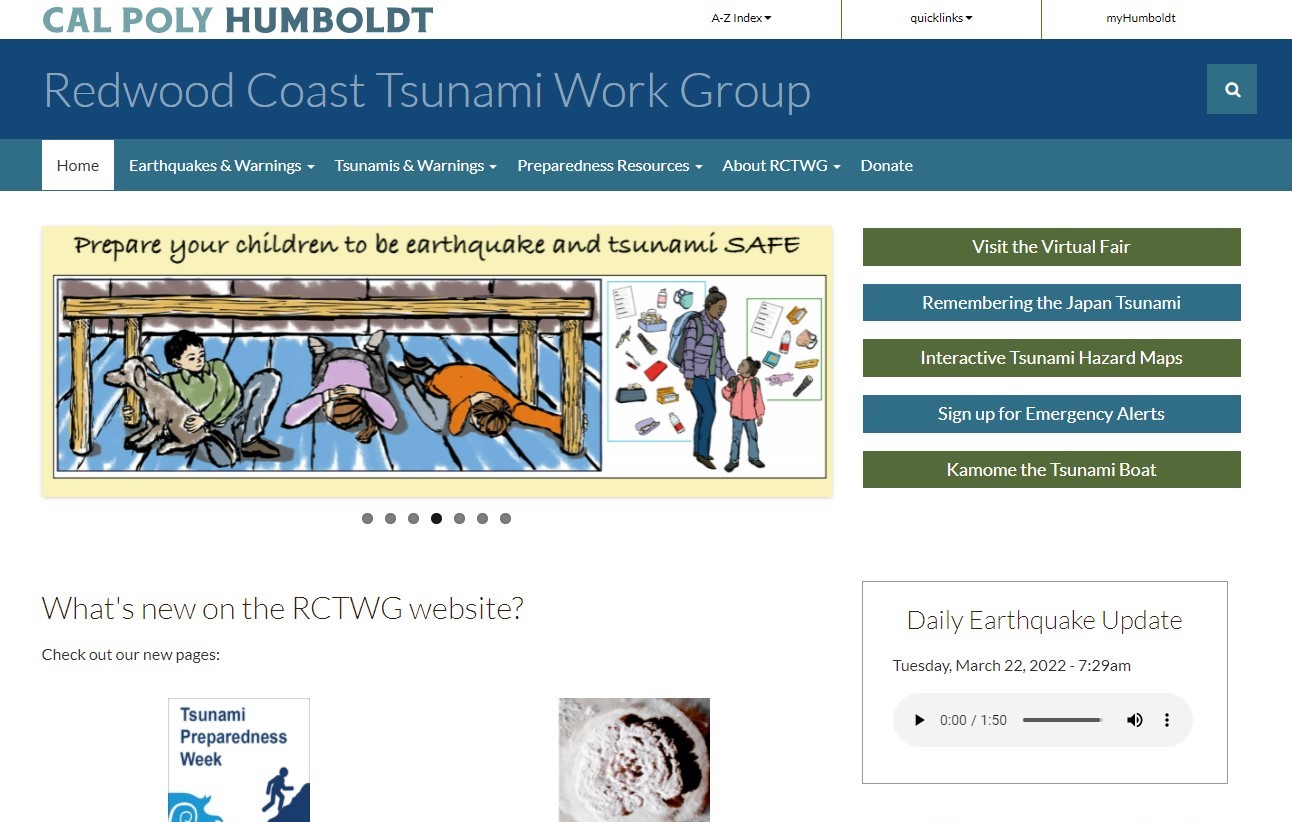 Redwood Coast Tsunami Work Group web site