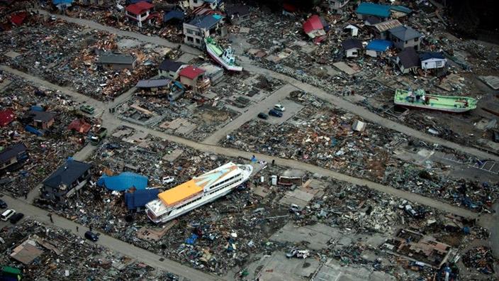 Devastated city in Japan